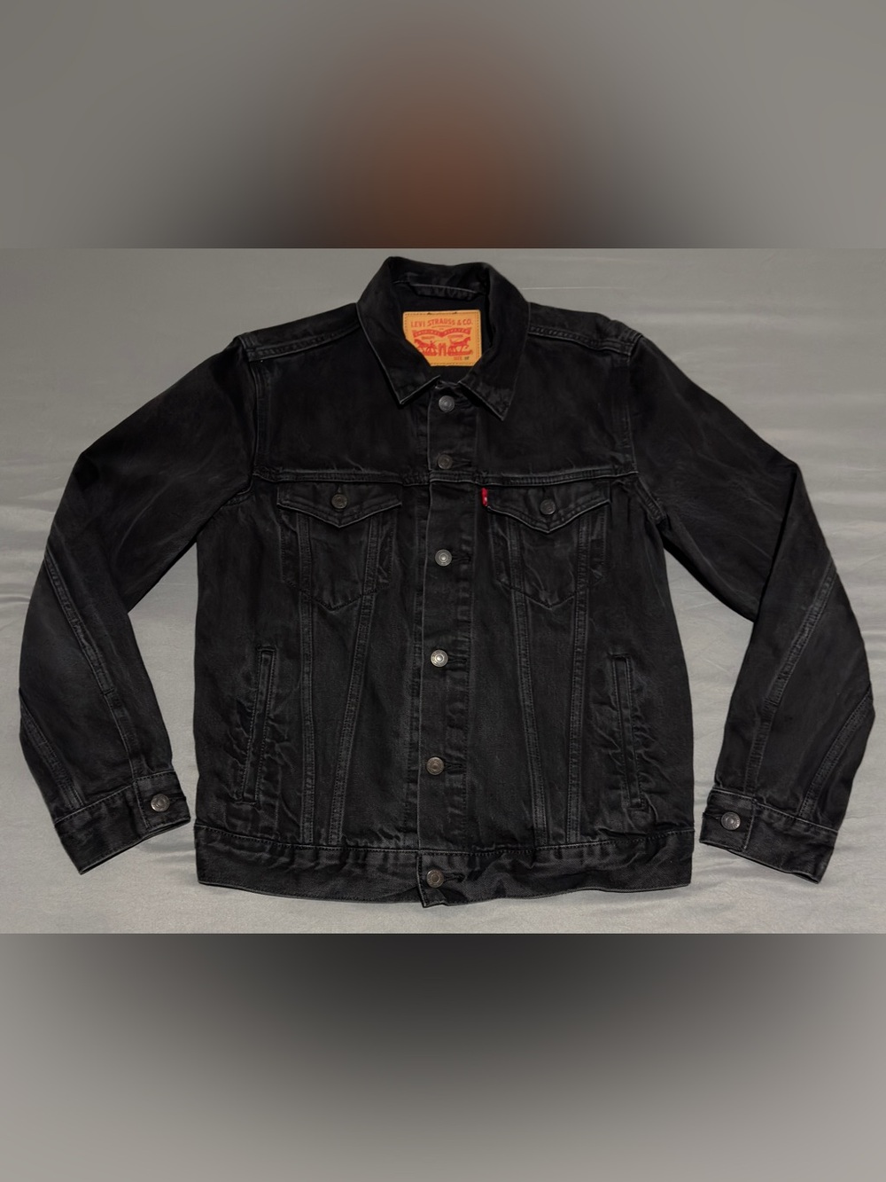Levi’s Black Denim Trucker Jacket Size Medium - Excellent Condition - Picture 2 of 11